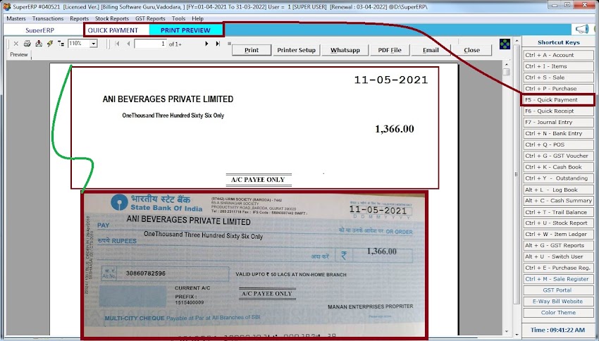 Cheque Printing Software
