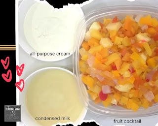 ingredients for cocktail fruit salad dessert