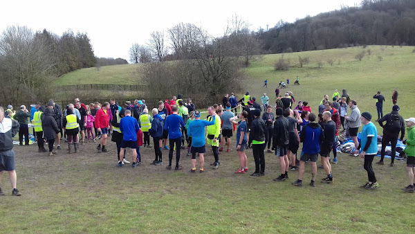 Runners in the finish area after the run