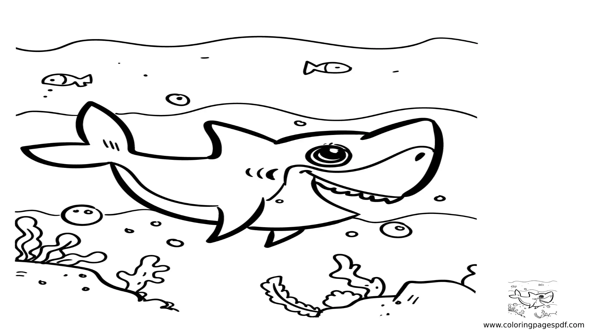Coloring Pages Of A Cute Baby Shark