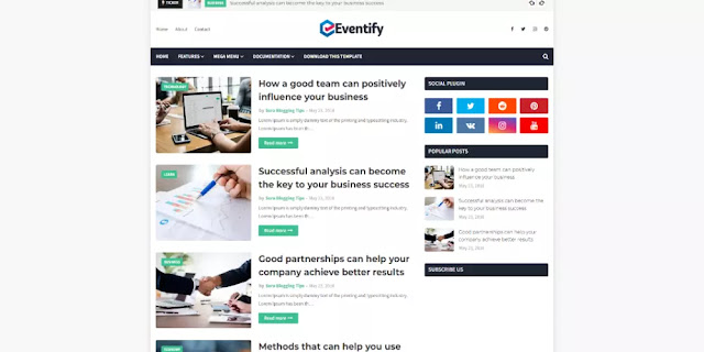 Eventify Blogger Template is SEO optimized and responsive blogger theme with a lot of great features.