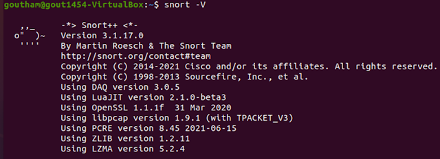 Figure 23 SNORT version