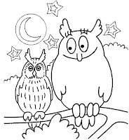 Barbazoo and an owl coloring page