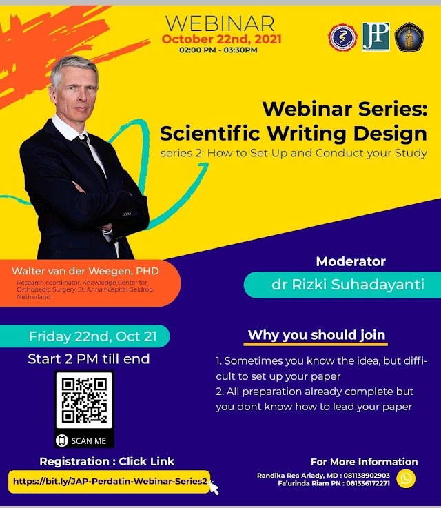 (Free Webinar) Webinar Series: Scientific Writing Design Series 2 : Hoe toSet Up and Conduct your Study 