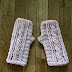 Cabled Fingerless arm warmers, mitts, free pattern link