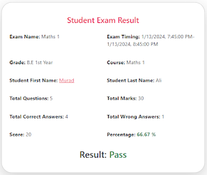 online exam portal exam result img