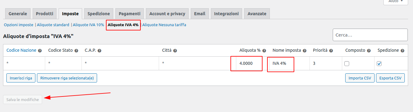 ALIQUOTA IVA 4%