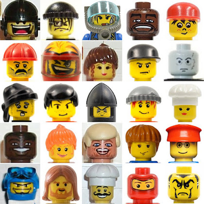 A evolução das cabeças das minifiguras LEGO