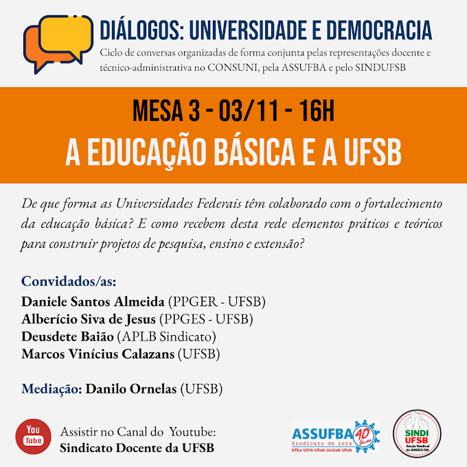 A Educação básica e a UFSB - Mesa 03/11 - 16h 