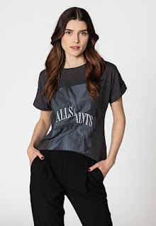 AllSaints - Дамска памучна Тениска Brecon Imogen с щампа