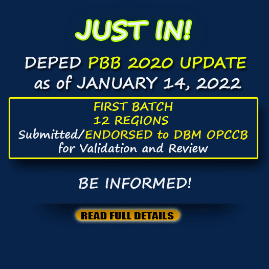 JANUARY 14, 202 | DEPED PBB 2020 UPDATE | 12 REGIONS Submitted for Validation and Review