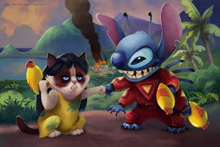 Grumpy Disney: un proyecto divertido que presenta al Gato Gruñón en las películas legendarias de Disney