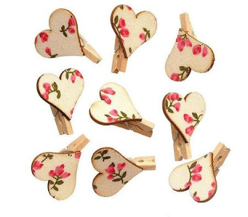 Floral Heart Pegs