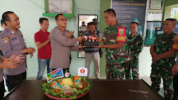 HUT TNI Ke 77 Rombongan Kapolsek Tanjung Bintang Gruduk Koramil 421-09