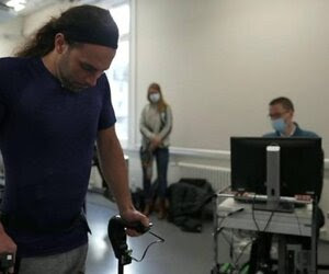 Spinal implant allows Michel Roccati to walk.