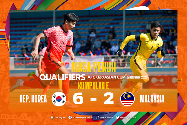 Malaysia U19 Kena Belasah 6-2 dengan Korea Selatan.