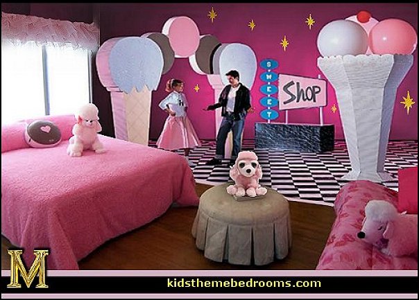 pink poodles 50s themed bedrooms 50s bedroom kids room 50s bedroom ideas retro bedroom kids rooms