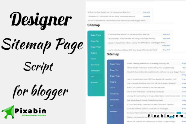 Designer Sitemap page Script in Blogger Free