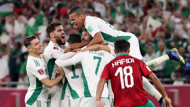 ملخص اهداف وركلات ترجيح مباراة الجزائر والمغرب في كاس العرب