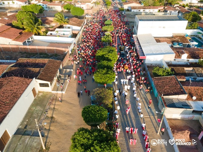 POÇO BRANCO: Festa do Sagrado Coração de Jesus é encerrada neste domingo (31);  O blog do Rocha presenteia a todos com belas imagens aéreas 