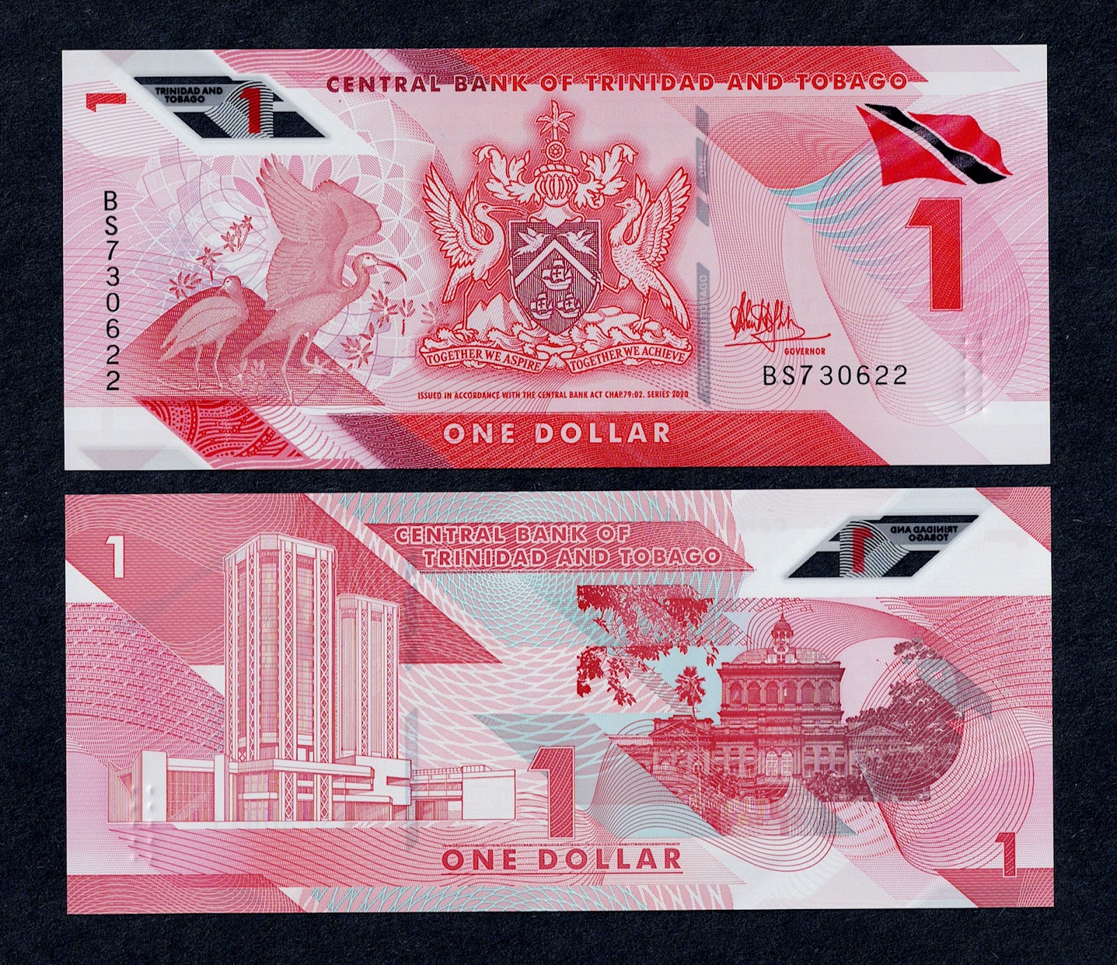 TAT4 TRINIDAD AND TOBAGO 1 DOLLAR POLYMER ISSUE UNC 2021 (P-60)