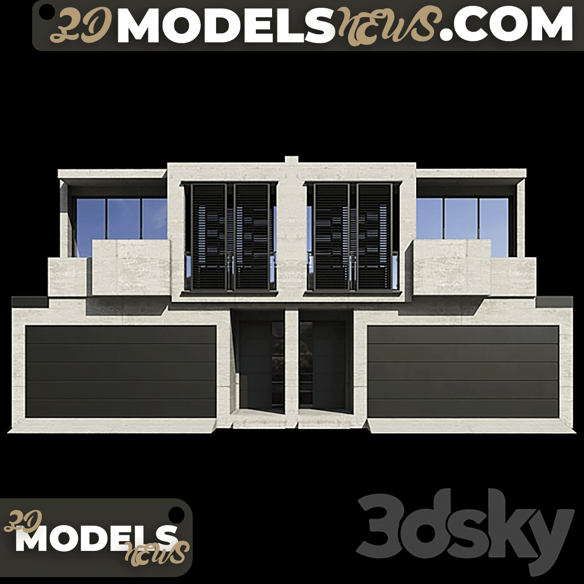 Building Model Modern House 03 4