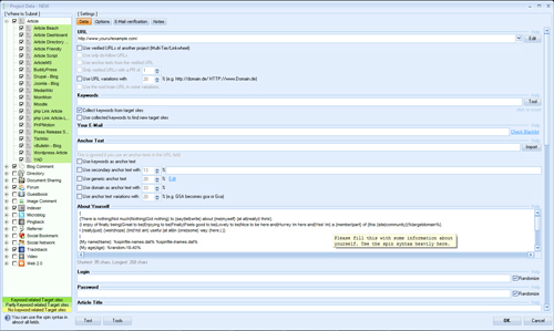 Select from the many engines you want to post to and the software will tell you what data to put in what field.