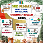 ESL Christmas/ Holidays Motivational Cards for NEwcomers