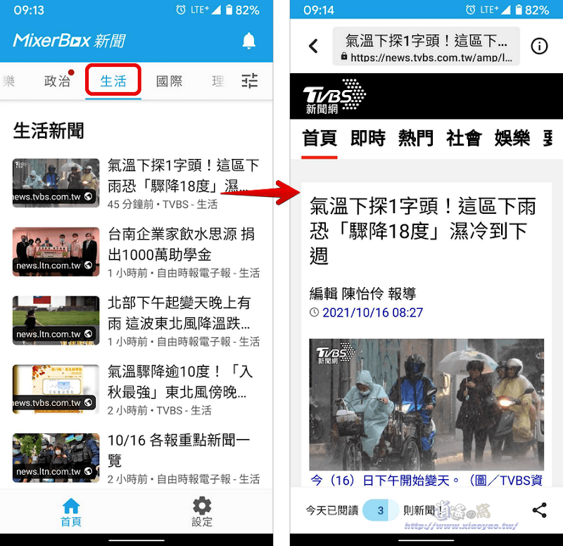 MixerBox 新聞 App 介面簡單清晰方便掌握各類新聞