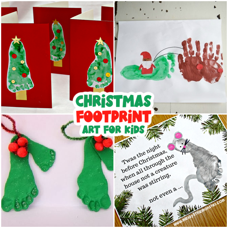 Christmas hand and footprint art