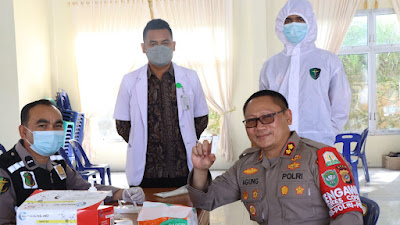 Kapolres Bener Meriah beserta personel Jalani Screening Antigen Covid-19
