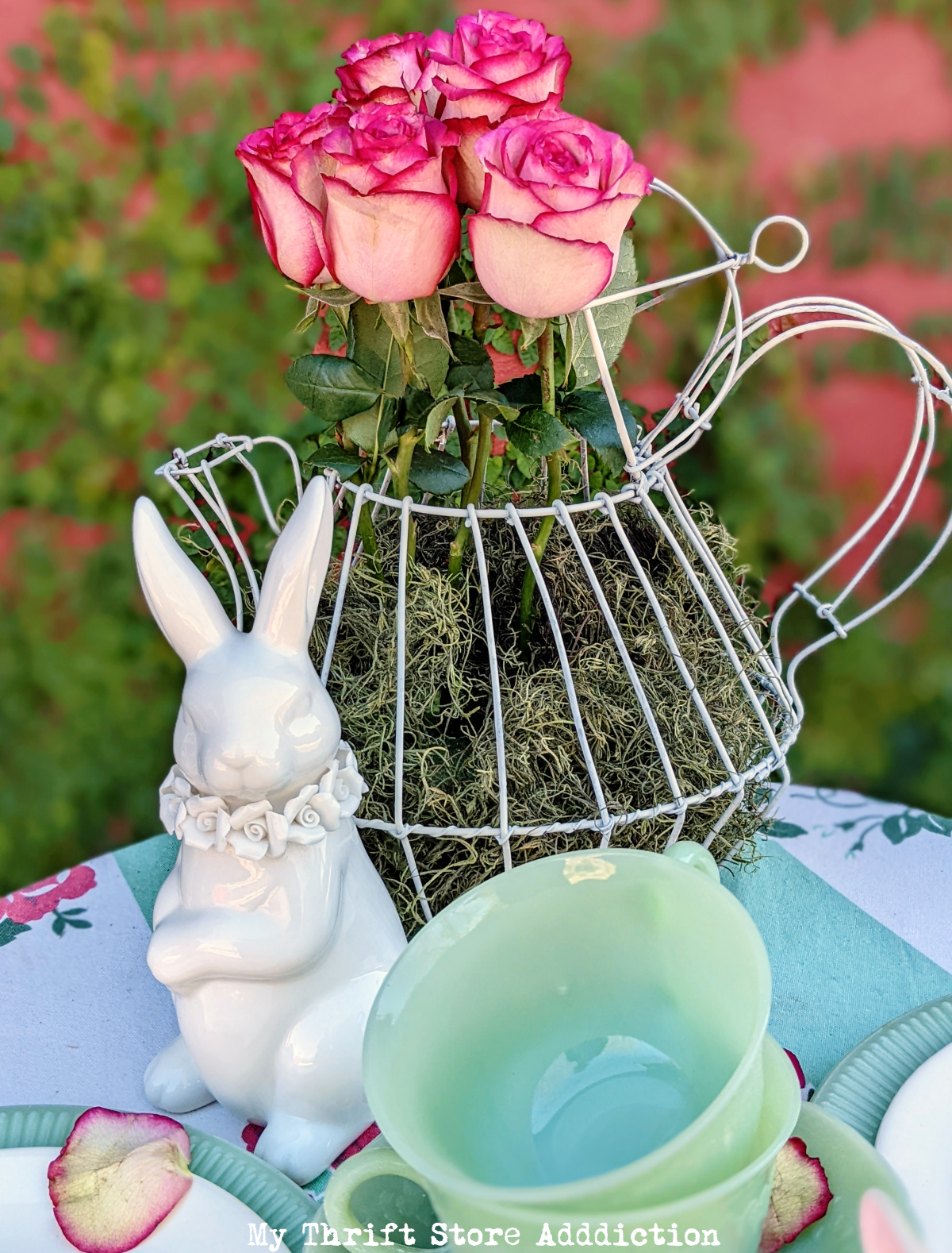 whimsical garden tea for spring or Easter