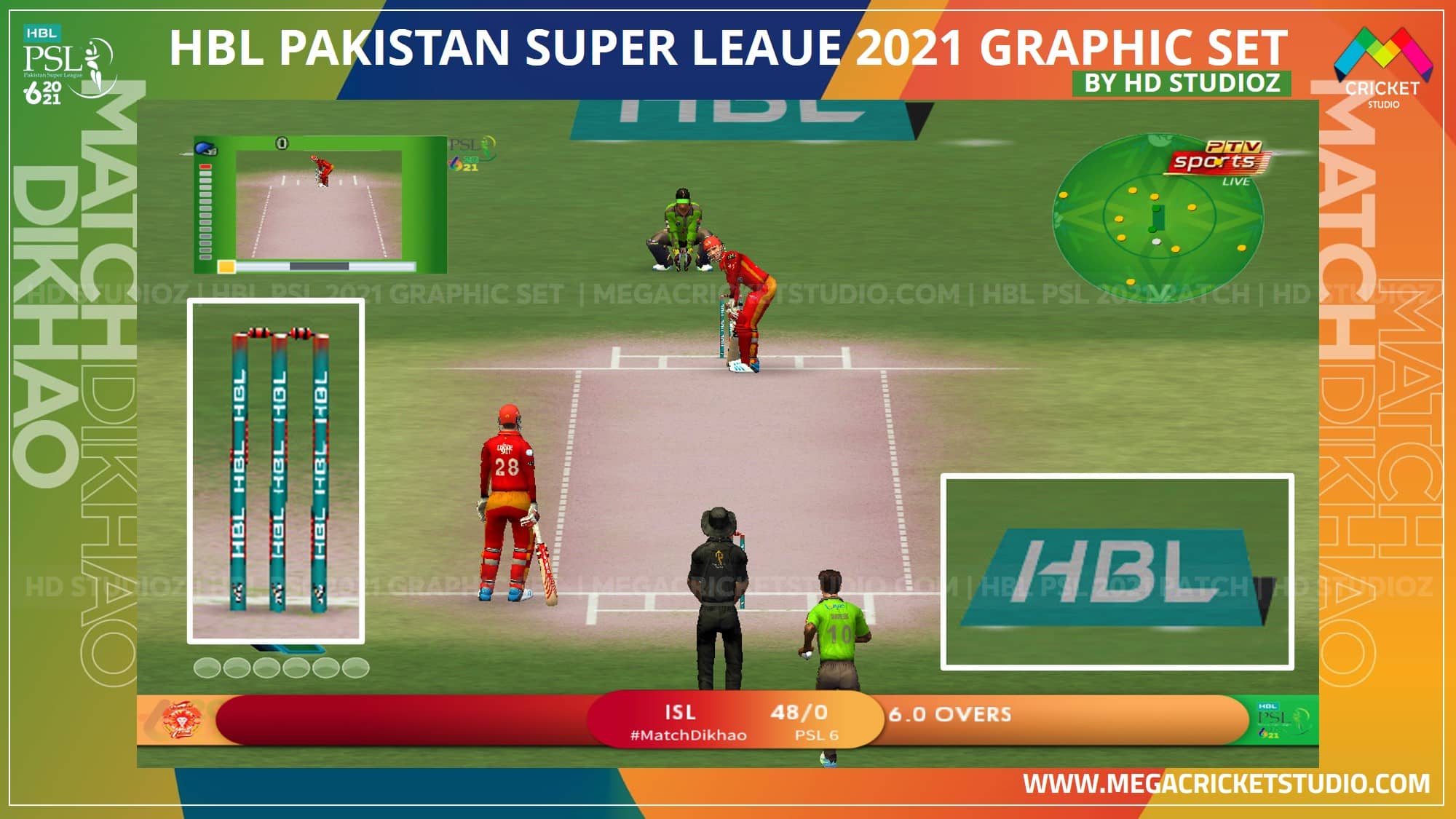 HBL Pakistan Super League 2021 Pitchads & Stumps for EA Sports Cricket 07