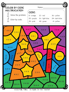 St. Lucia's Day Color By Number Worksheets Multiplication Tree