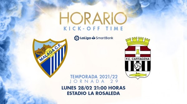 El Málaga - Cartagena, el lunes 28 de febrero a las 21:00 horas