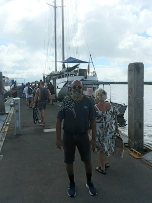 On Denarau Wharf about to board " Whale's Tale " for the Scooner Island cruise.