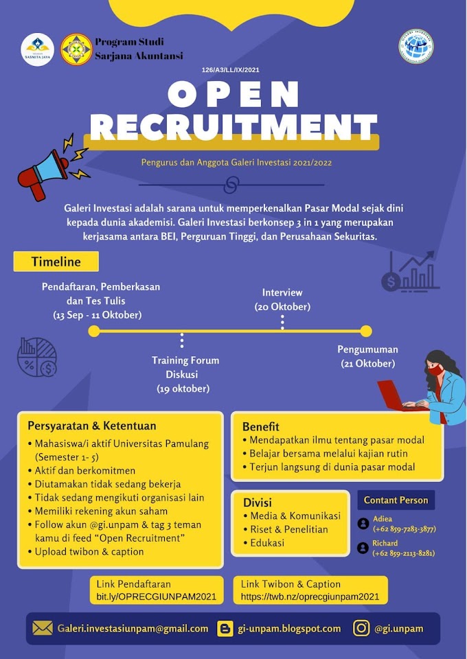 Open Recruitment Galeri Investasi Universitas Pamulang