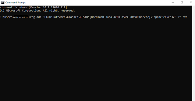 Copy the codes given onto the Command Prompt and hit enter