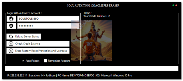 Soul Auth Tool For Xiaomi FRP Eraser 2024 Free Account and Credit