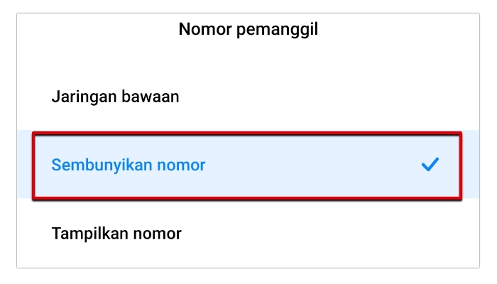 Cara menyembunyikan nomor hp di layar telepon penerima di android