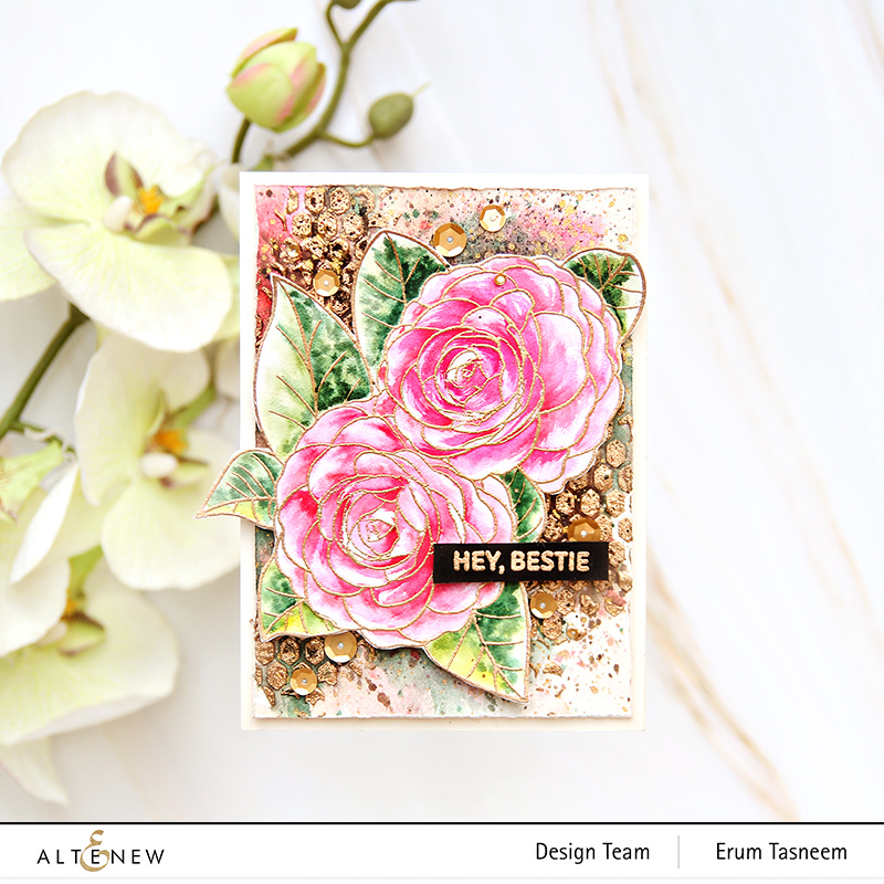 Altenew Paint-A-Flower: Camellia Waterhouse Stamp | Erum Tasneem | @pr0digy0