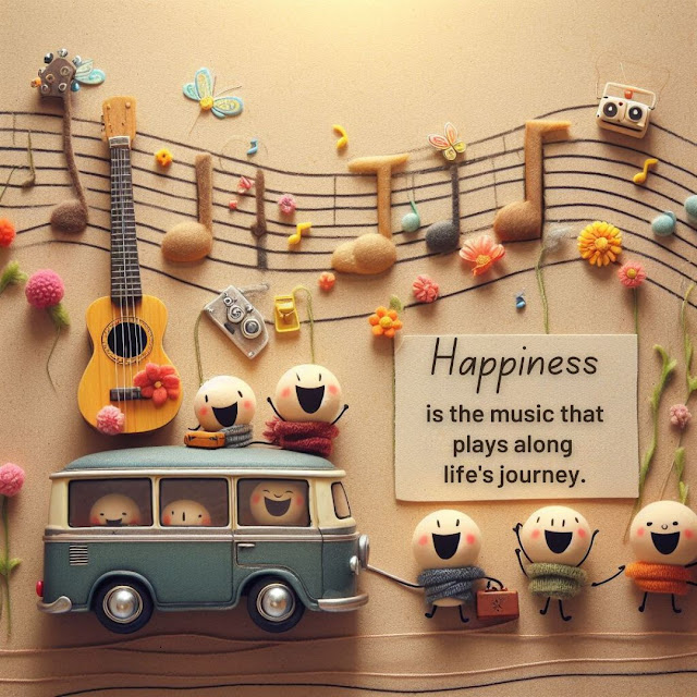 Happiness is the music that plays along life's journey.