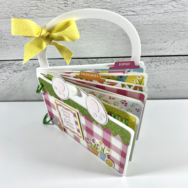 Easter basket shaped scrapbook album kit