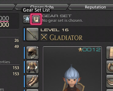 Final fantasy 14 ရဲ့ Gearset feature