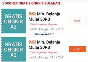 Cara belanja dapat gratis ongkir Rp 0 di shopee 12.12