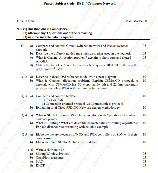 Computer Network Question paper december 2022 