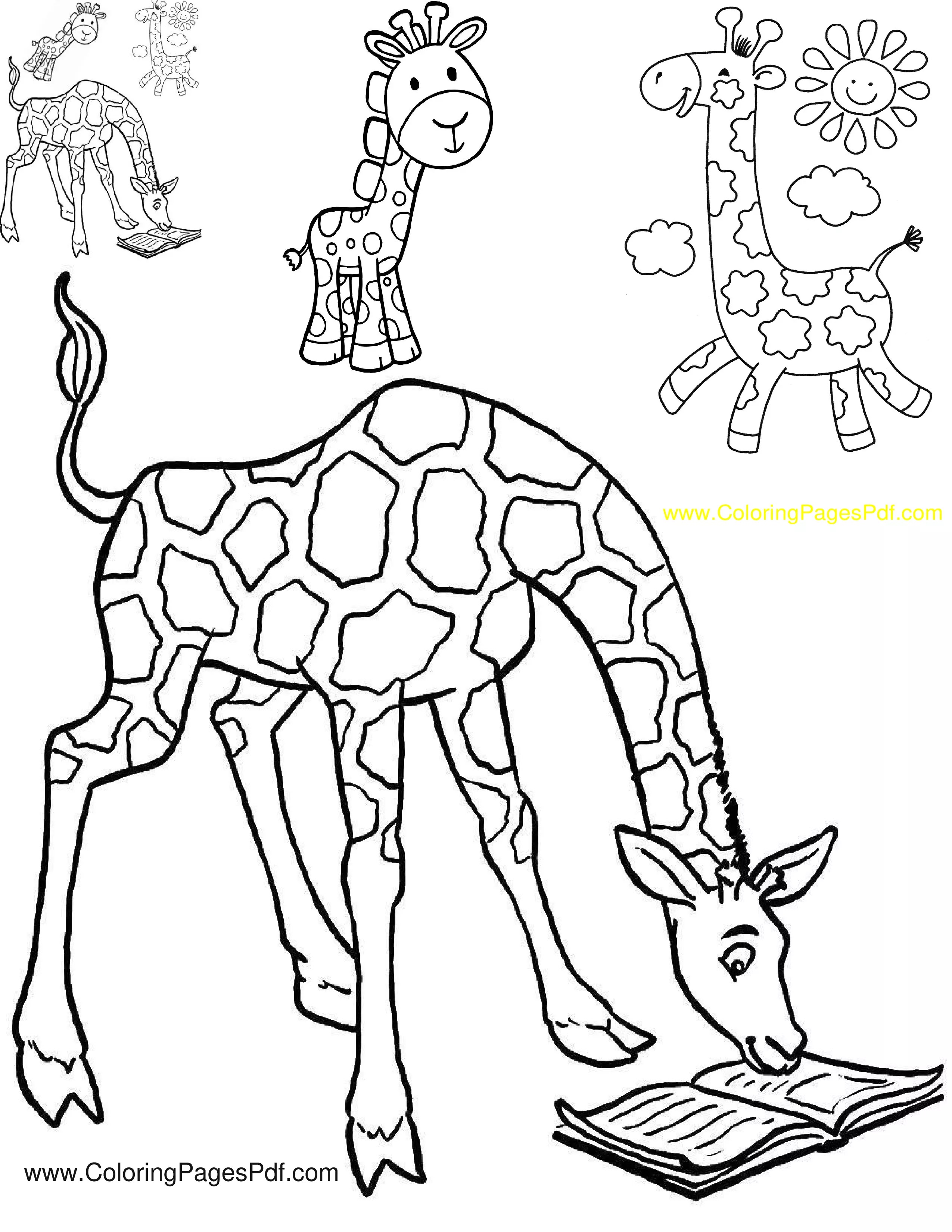 Giraffe coloring pages for kids