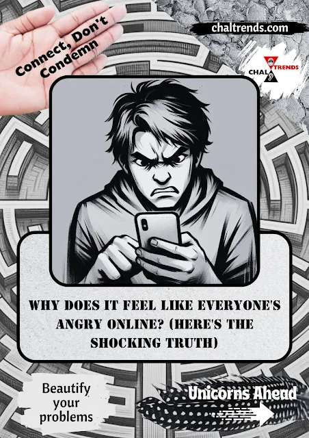 Illustration of Angry person using social media