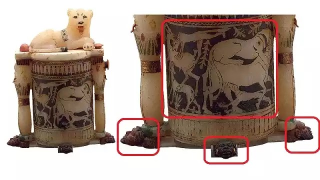 Tutankhamun Ointment Jar Surmounted by a Lion