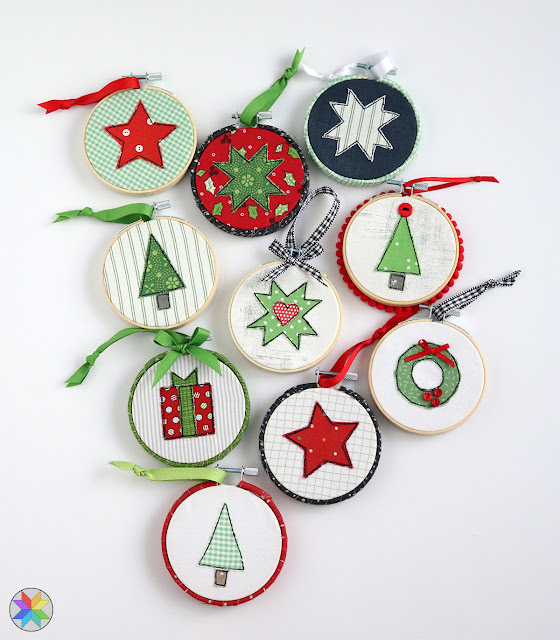 Sketch Stitched Christmas Ornaments tutorial by A Bright Corner quilt blog